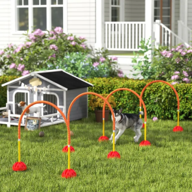 4 Piece Dog Agility Course Backyard Set , Carry Bag (Option: Orange)