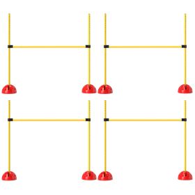 4 Piece Dog Agility Course Set With 4 Height Adjustable Dog Agility Jumps, Carry Bag, Yellow (Option: Yellow)